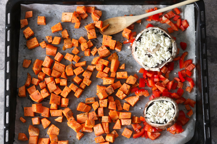 zoeteaardappel-paprika-gevulde-portobello-bakplaat-chickslovefood