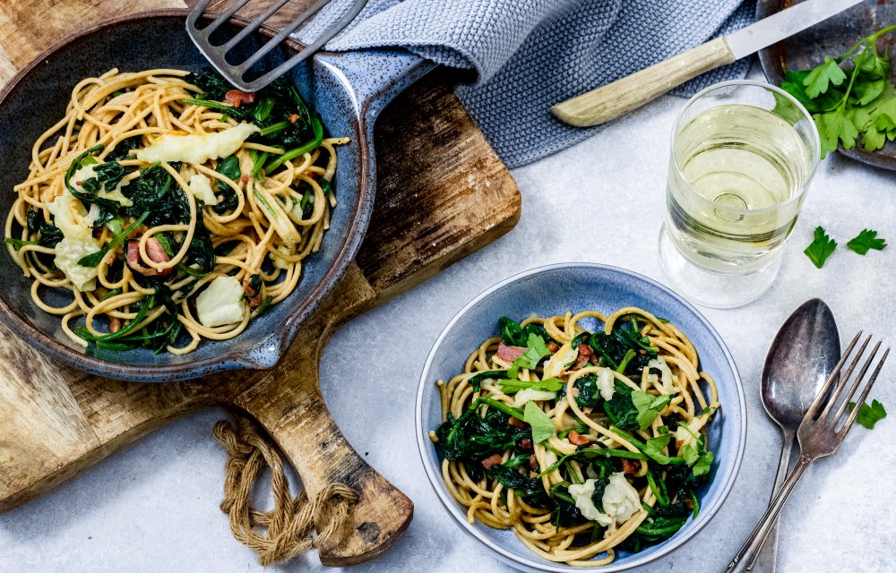 Spaghetti met brie uit de oven