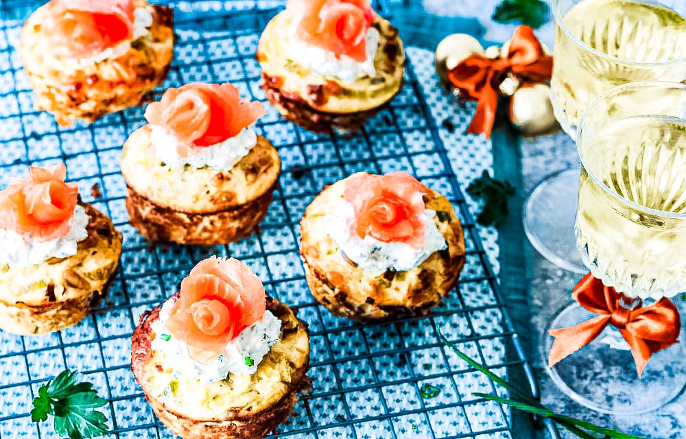Mini muffins met gerookte zalm