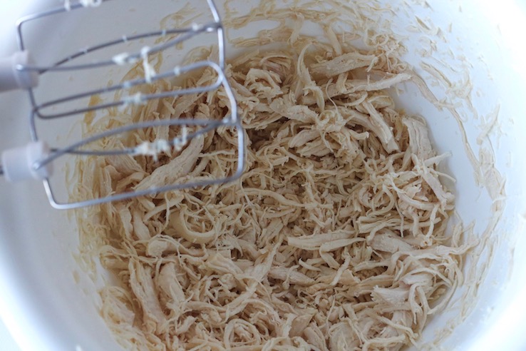 salade met pulled chicken en zoete aardappel