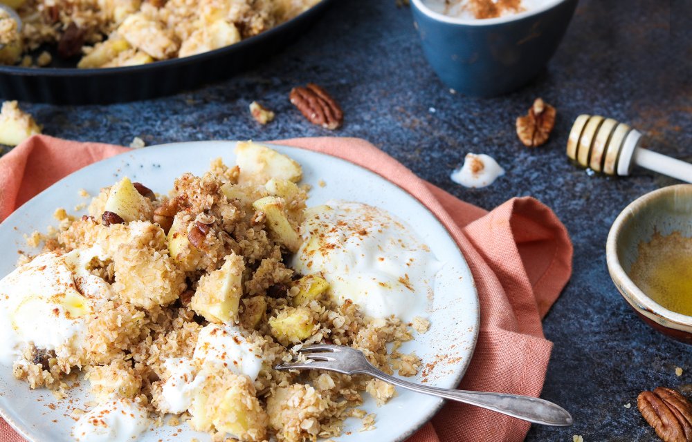 gezondere apple crumble met yoghurt