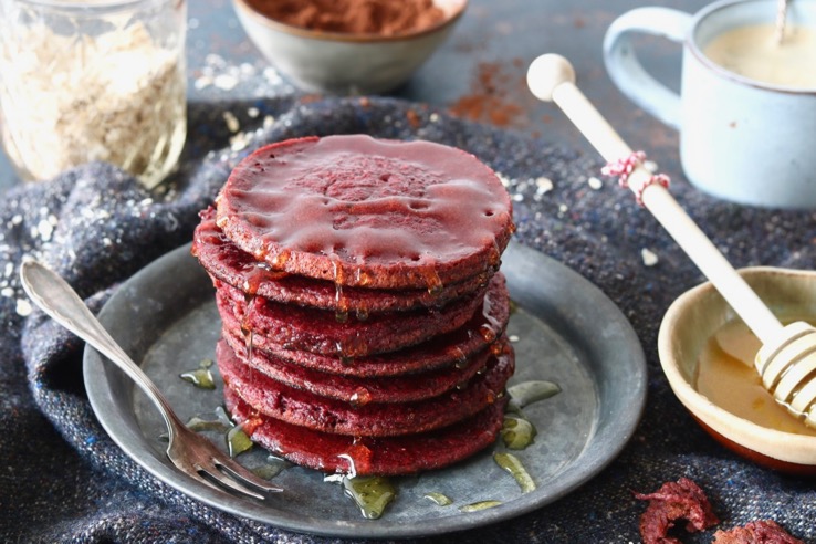 Gezondere red velvet pancakes