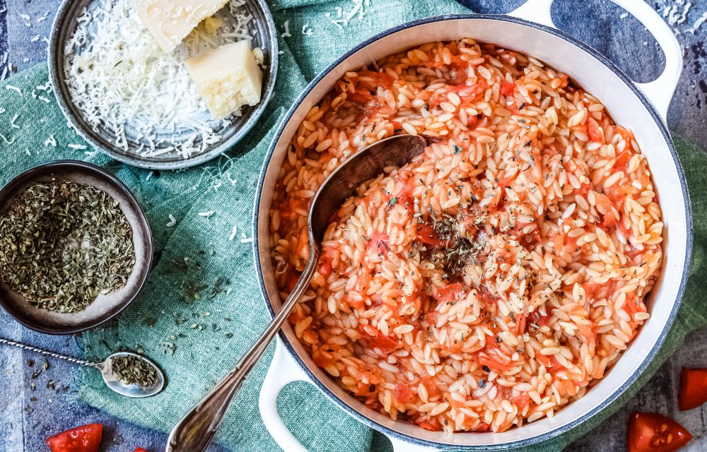 One pot orzo met tomaat