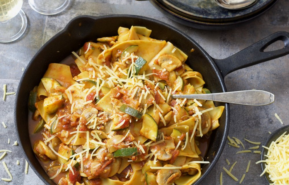 lasagne uit de koekenpan