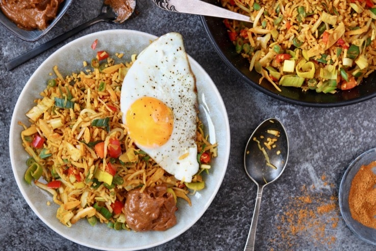 Vegetarische nasi - 10x rijst