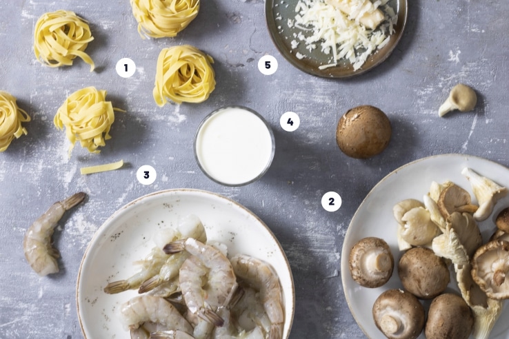 Tagliatelle met garnalen