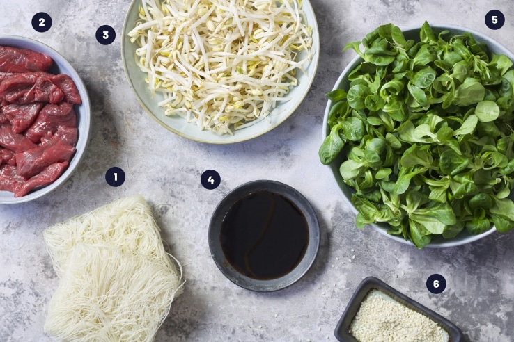 Aziatische biefstuksalade