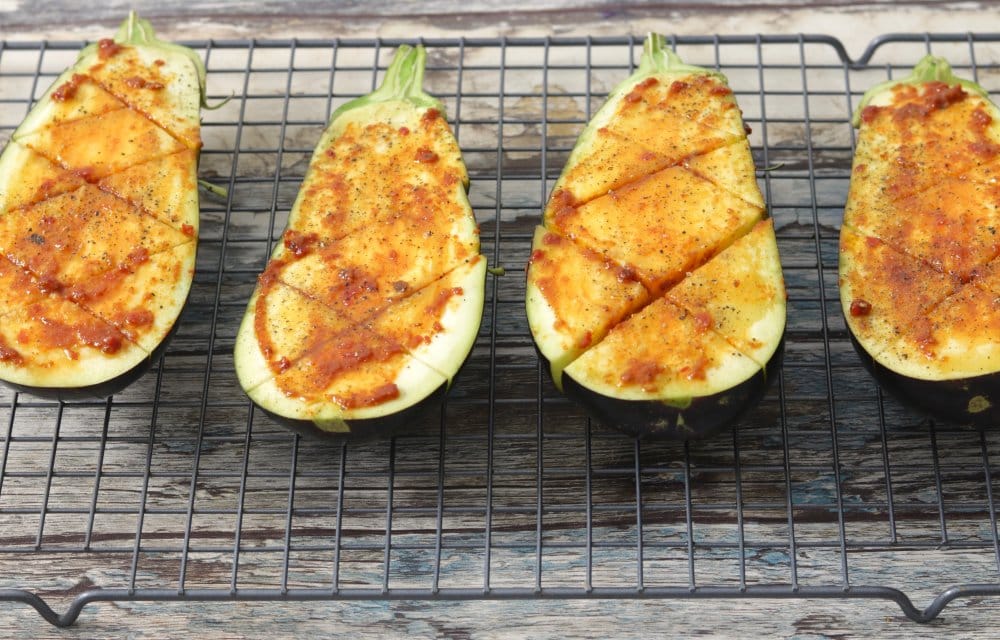 Pittige aubergines van de barbecue - Stap1 - Chickslovefood