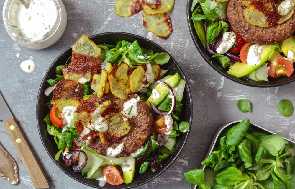 hamburgersalade