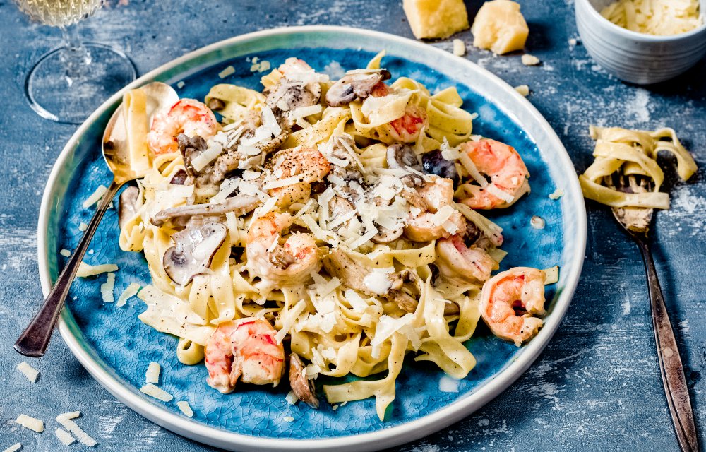 Tagliatelle met garnalen