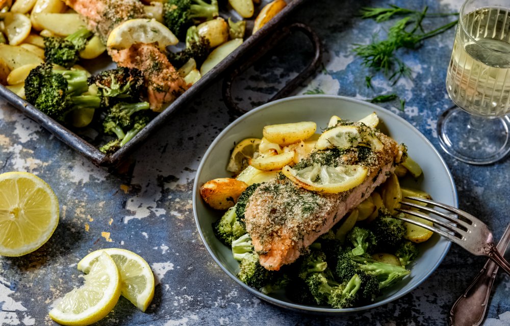 Zalm met kruidenkorst