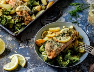 Zalm met kruidenkorst