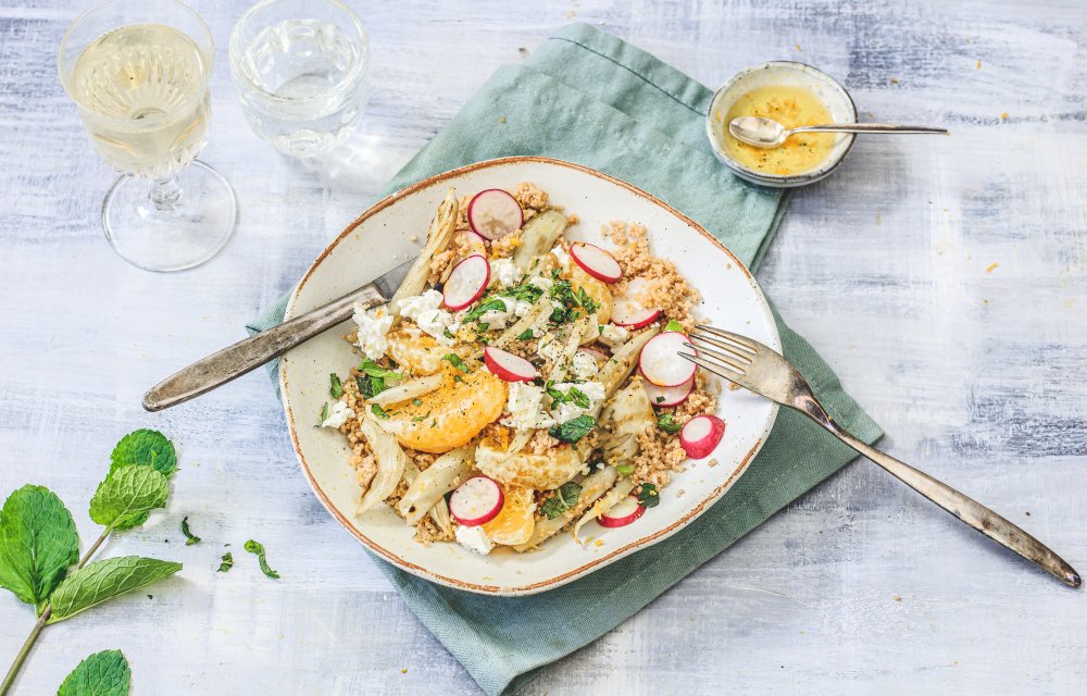 Couscoussalade met venkel en sinaasappel