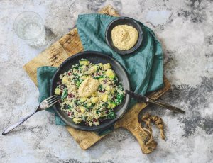 Bloemkoolcouscous met hummus