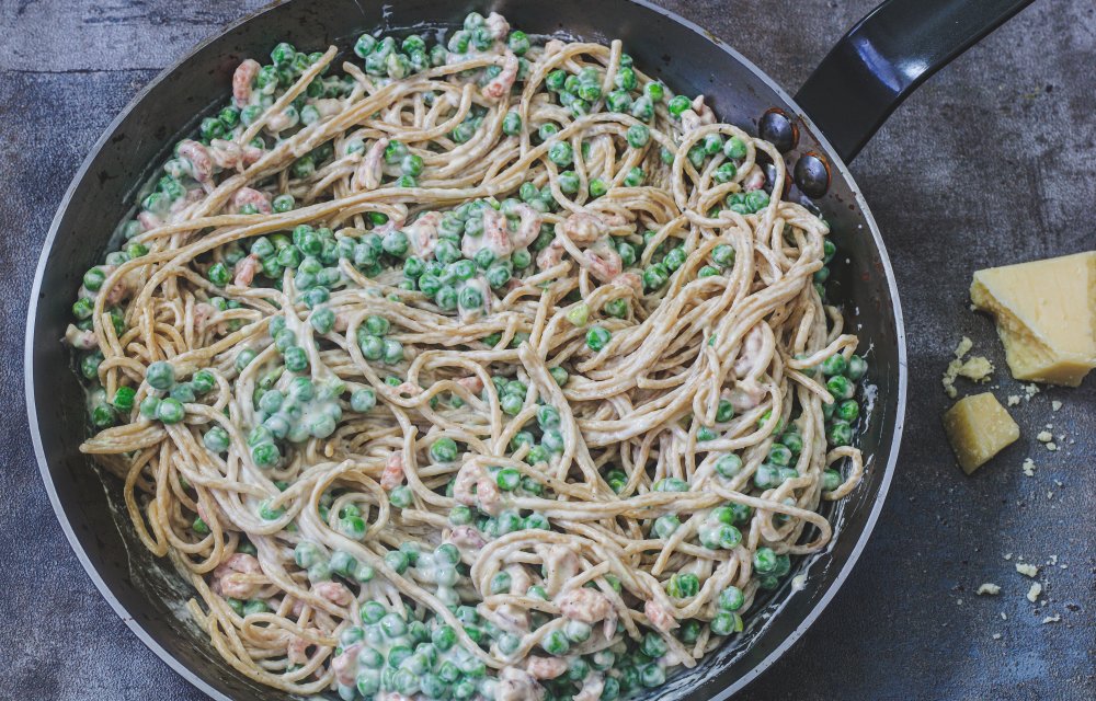spaghetti met Hollandse garnalen