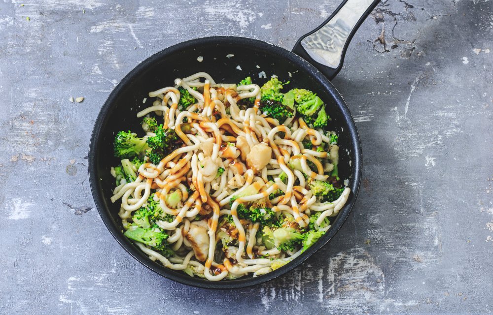 udonnoedels met kabeljauw