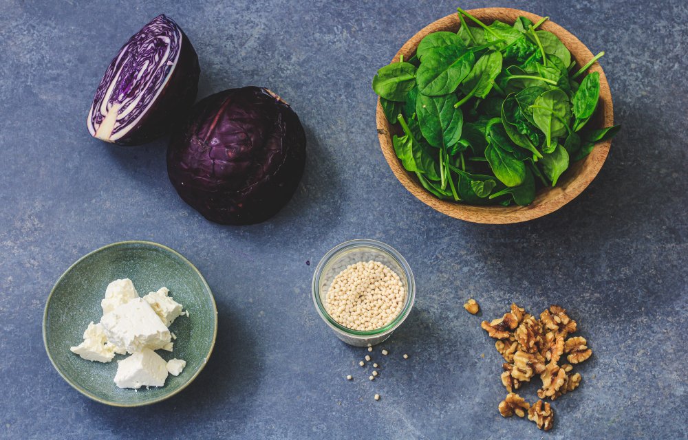 parelcouscous met rode kool