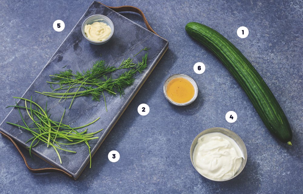 Gezonde komkommersalade