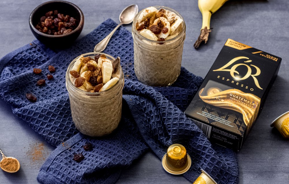 overnight oats met koffie