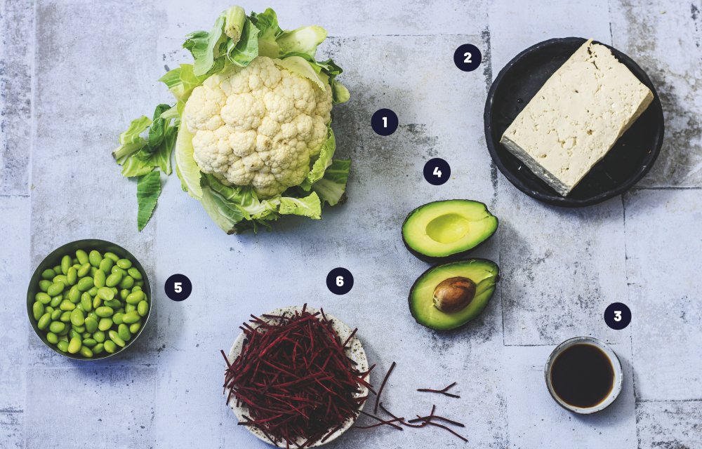 Pokebowl met bloemkoolrijst