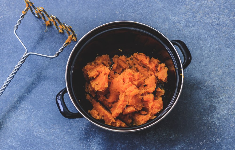 zoete aardappelstamppot met andijvie