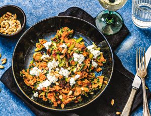 zoete aardappelstamppot met andijvie