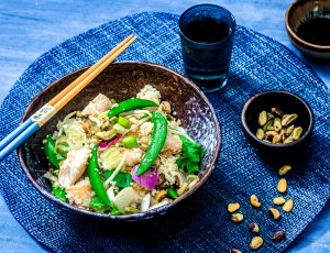 Couscous met kabeljauw en pistache