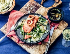 bloemkoolrijst met zalm