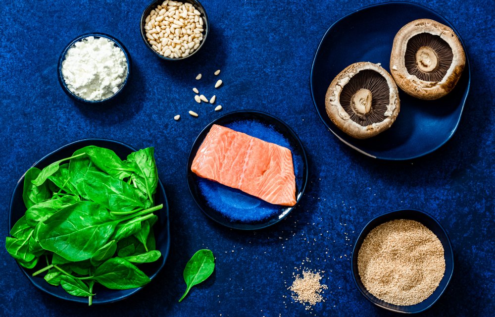 Gevulde portobello met zalm