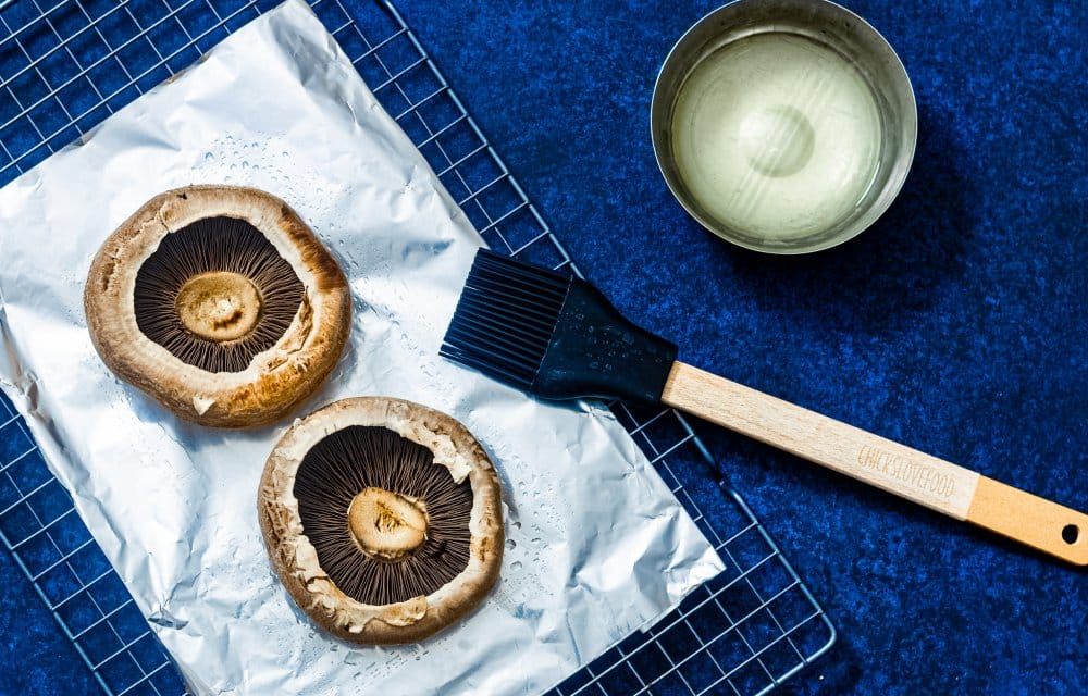 Gevulde portobello met zalm