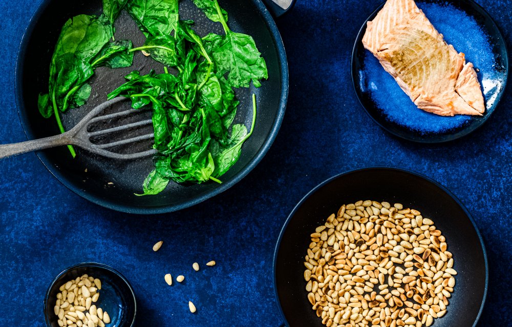 Gevulde portobello met zalm