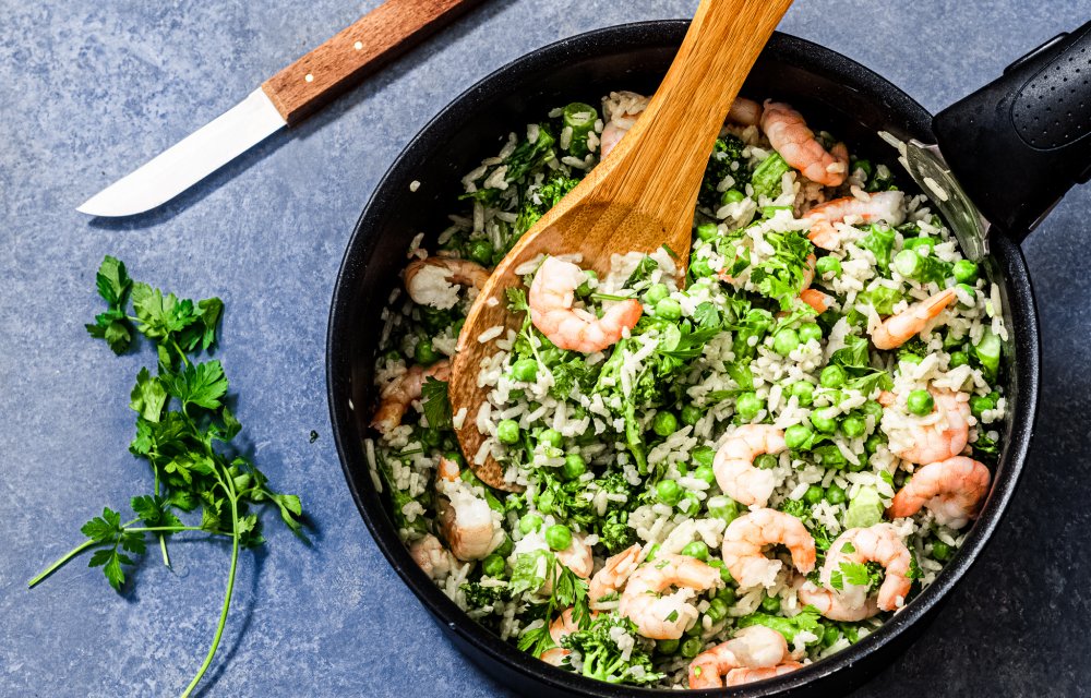 kokosrijst met garnalen