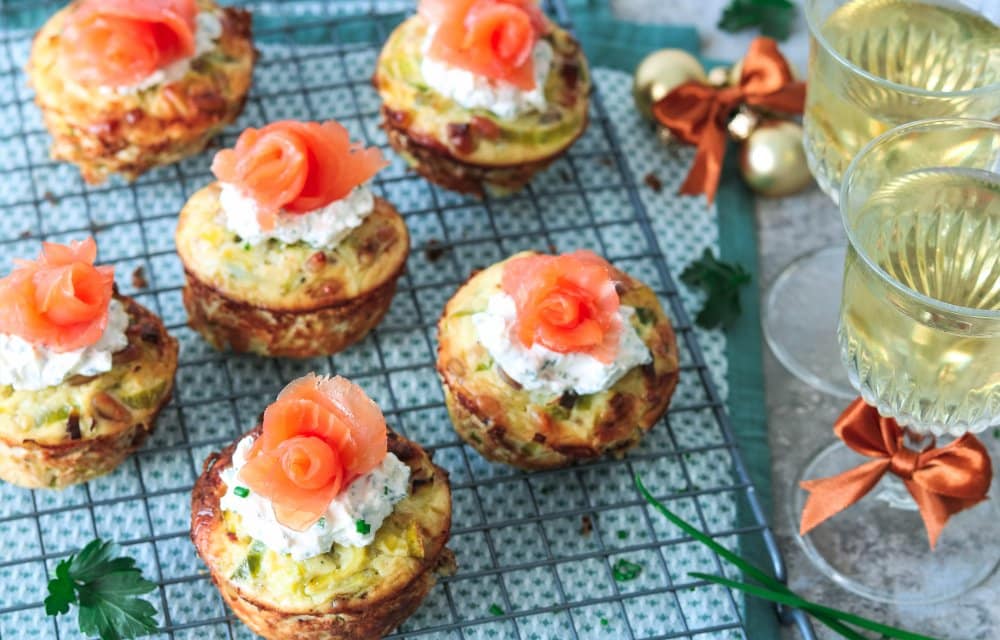 Muffin met gerookte zalm
