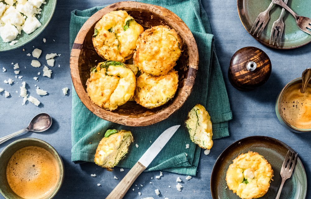 Ontbijtmuffins met ei en spinazie