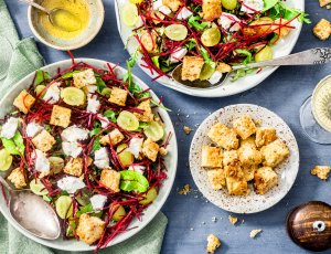 salade met druiven en geitenkaas