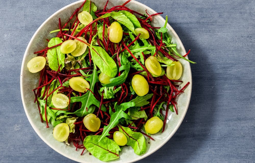 salade met druiven en geitenkaas