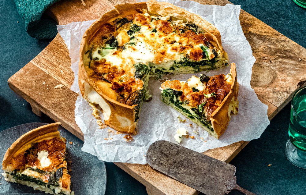 spinaziequiche met halloumi