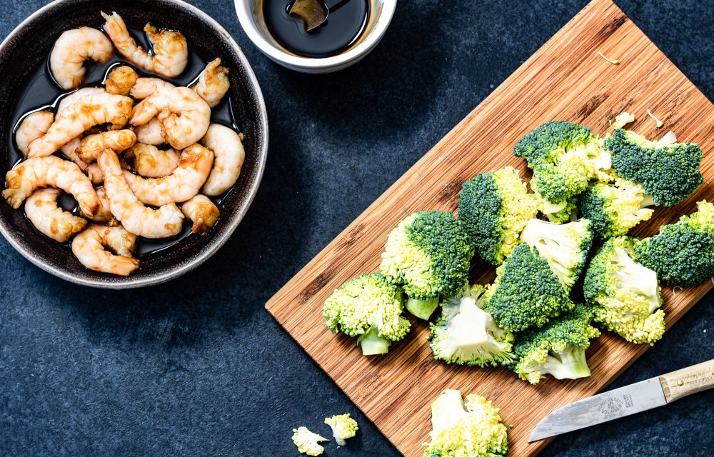 Noedels met garnalen