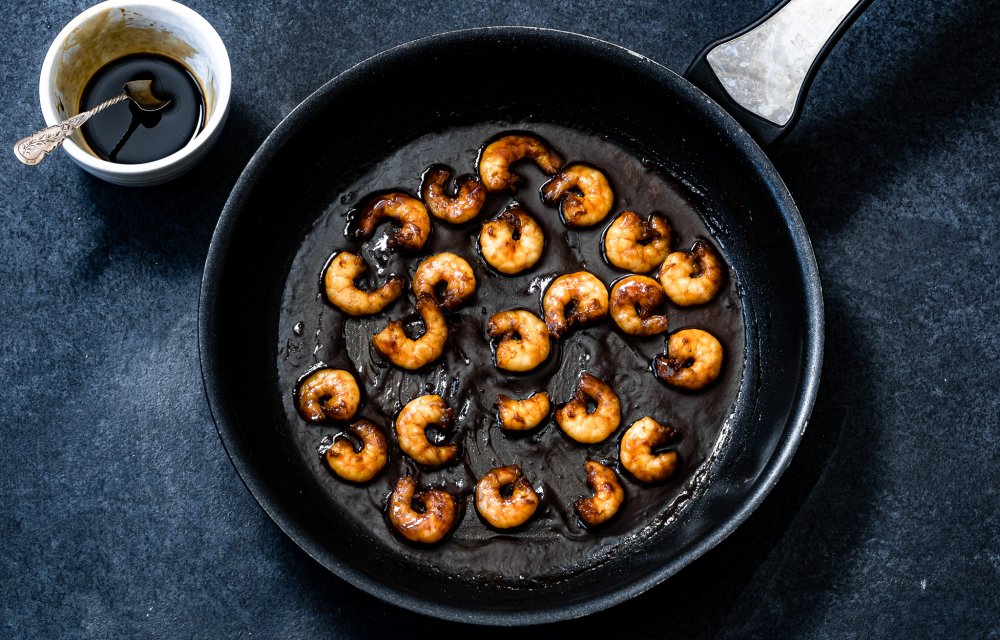 Noedels met garnalen