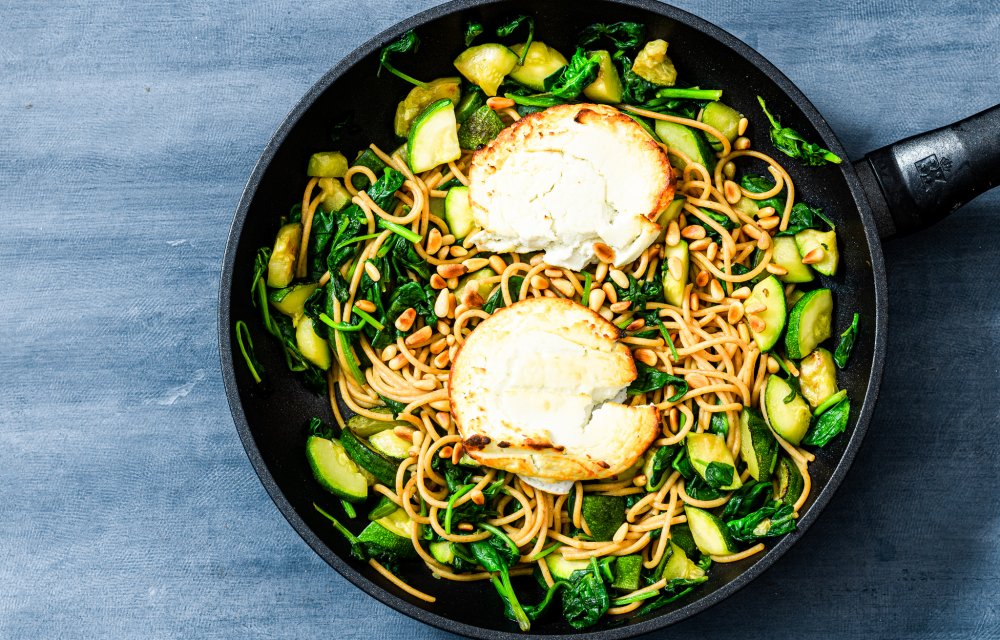 spaghetti met geitenkaas uit de oven