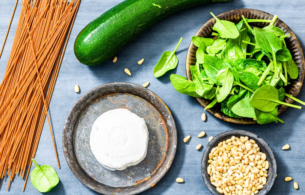 spaghetti met geitenkaas uit de oven