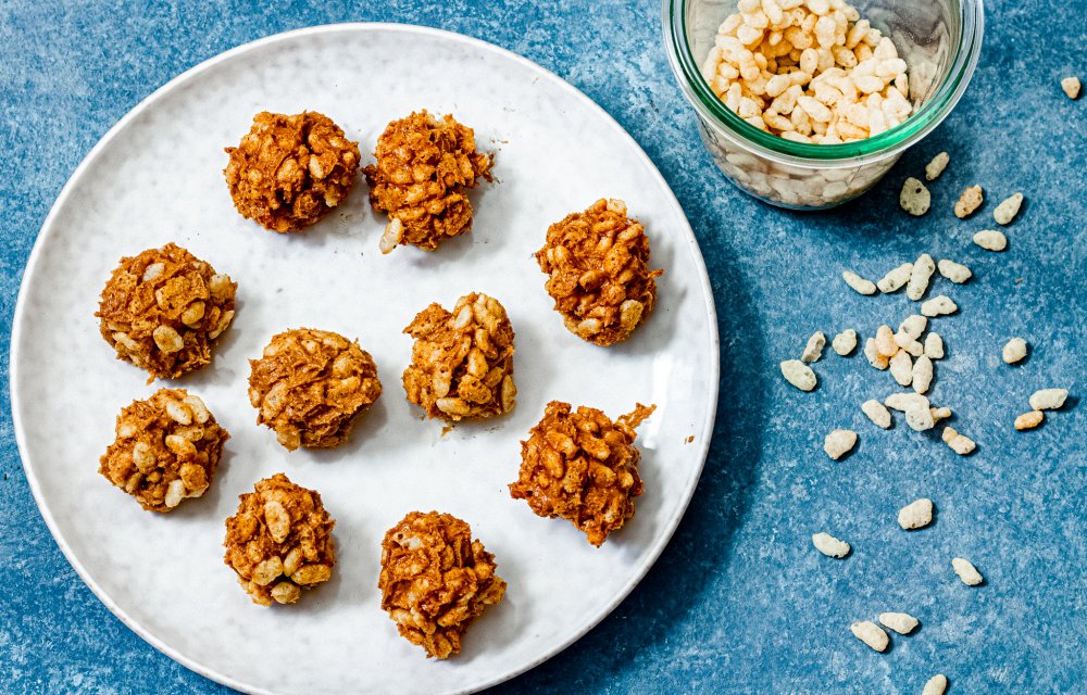 truffels van pindakaas en rice krispies