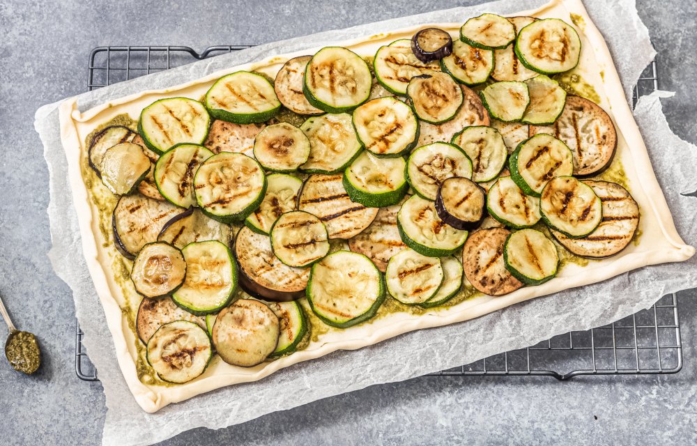 plaattaart met gegrilde groenten