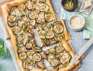 plaattaart met gegrilde groenten