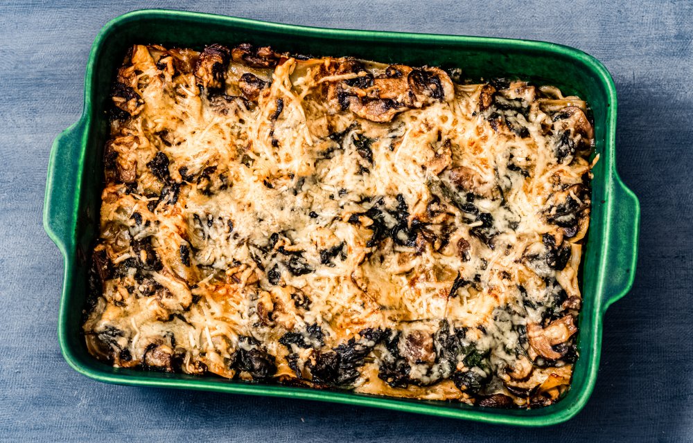 Romige lasagne met champignons