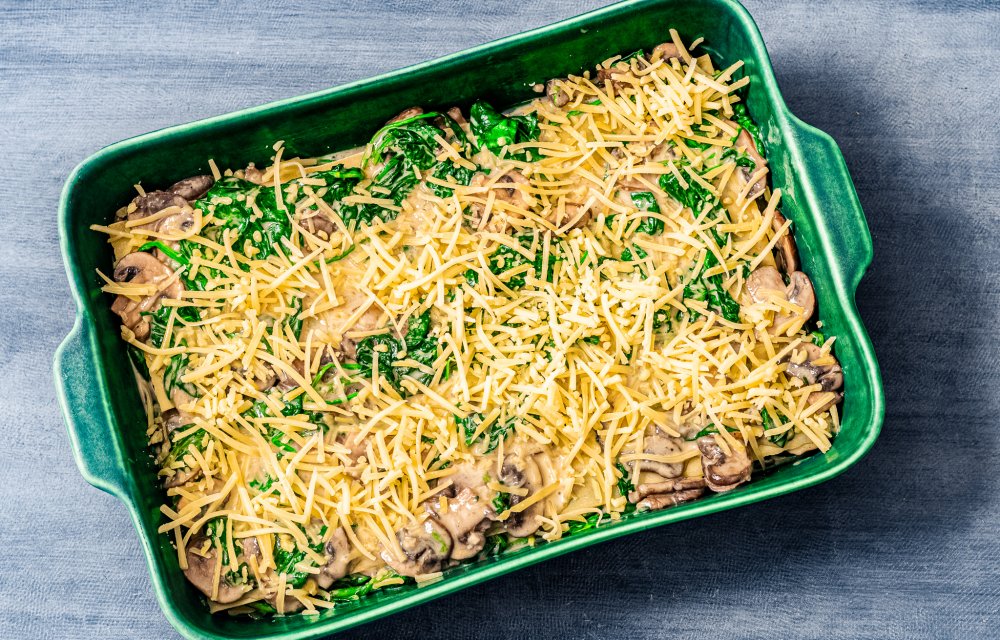 Romige lasagne met champignons