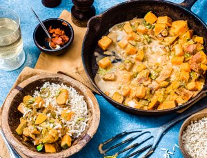 Zoete aardappel curry