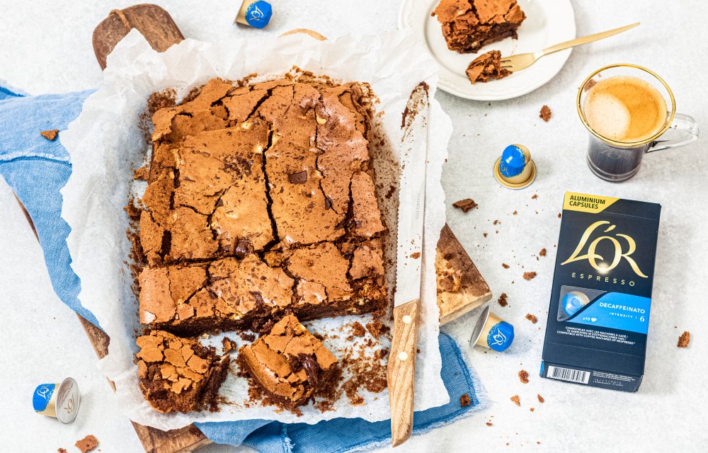 koffie triple chocolate brownie