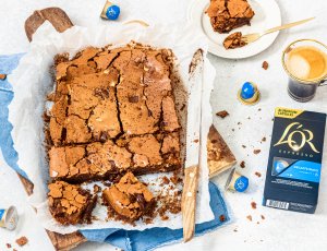 koffie triple chocolate brownie