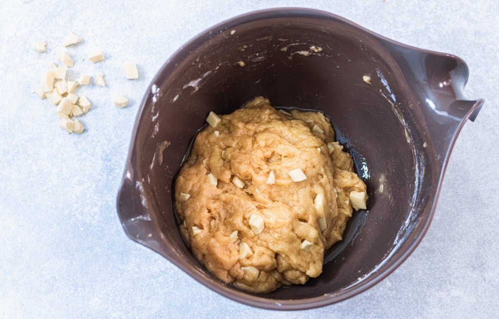 witte chocolade muffins met blauwe bessen